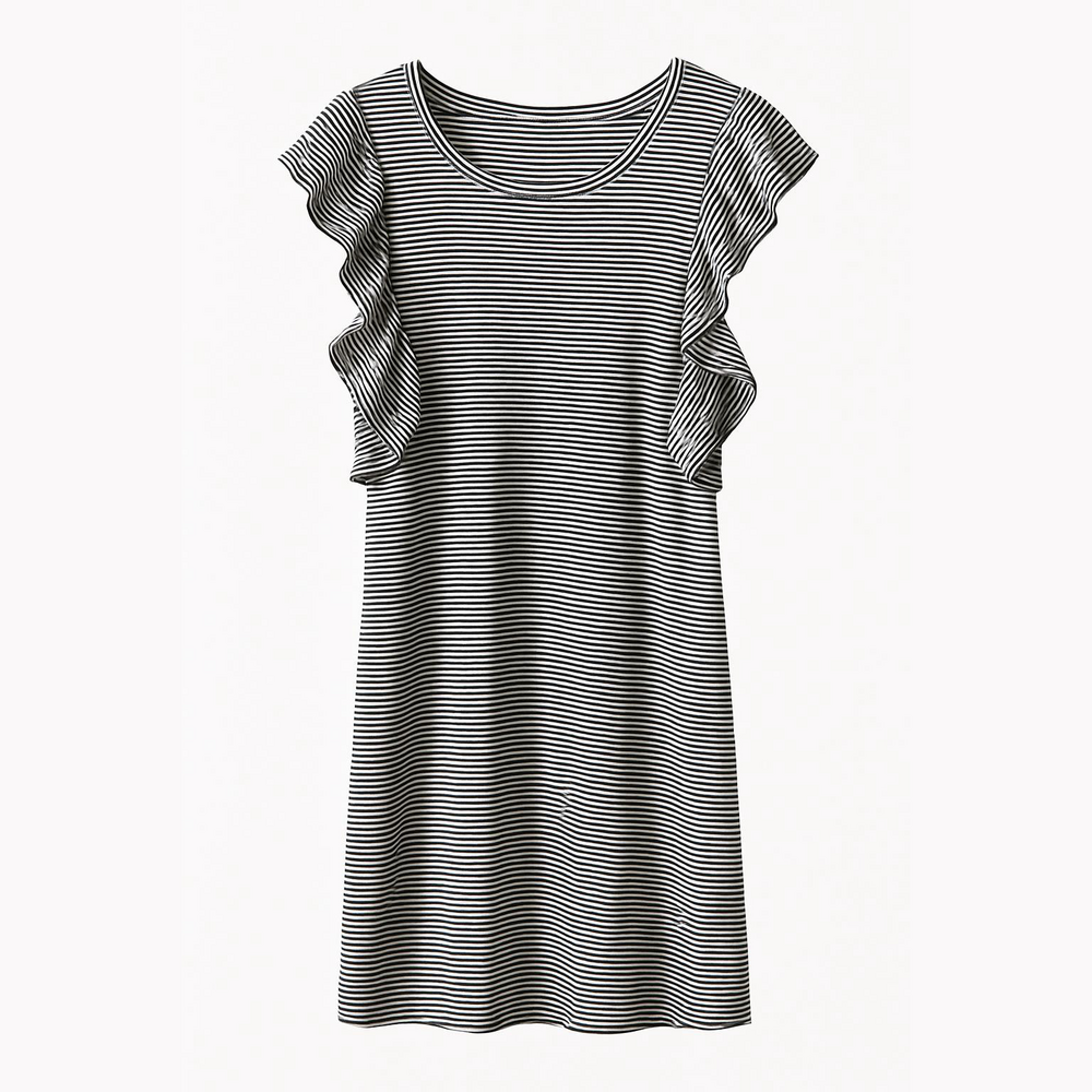 Summer lightweight Striped Flutter Sleeve Dress M J Crew.